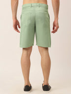 Jainish Men's Casual Cotton Solid Shorts ( SGP 153 Pista-Green ) | Grocsy