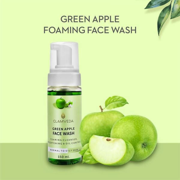 Glamveda Green Apple Brightening Foaming Face Wash | Grocsy