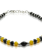 Priyaasi Women Classic Black & Yellow Beaded Sterling Silver Bracelet - Swadesiicart