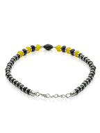 Priyaasi Women Classic Black & Yellow Beaded Sterling Silver Bracelet - Swadesiicart