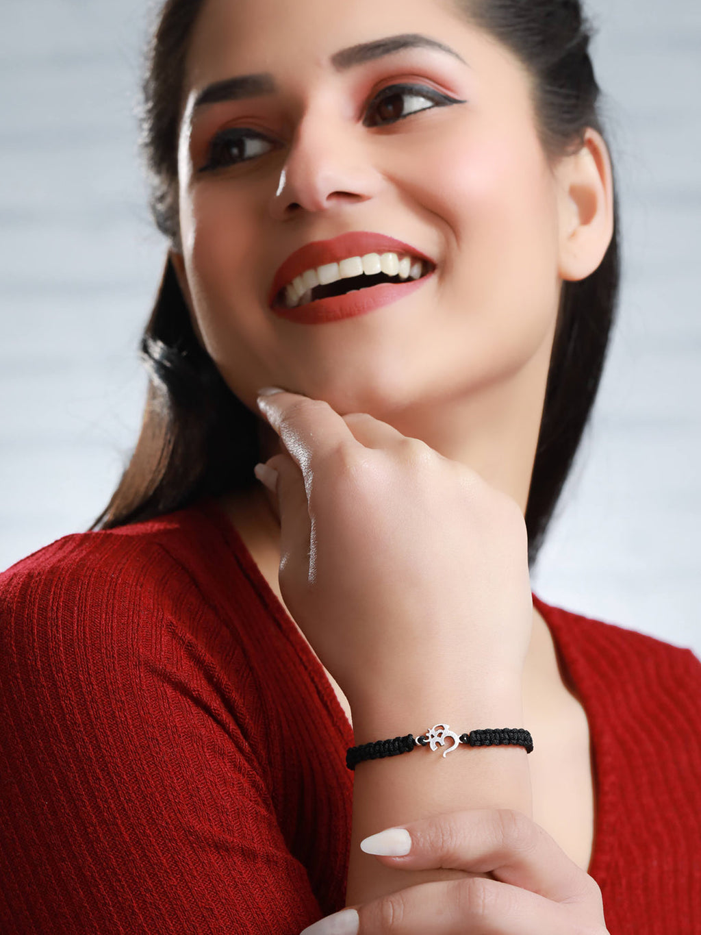 Priyaasi Women Oxidised Silver OM Bracelet - Swadesiicart