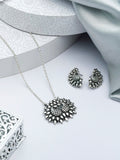 Priyaasi Women Oxidised Silver Peacock Jewellery Set - Noz2Toz