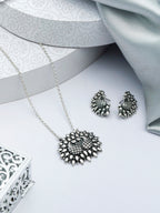 Priyaasi Women Oxidised Silver Peacock Jewellery Set - Noz2Toz