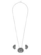 Priyaasi Women Oxidised Silver Peacock Jewellery Set - Swadesiicart