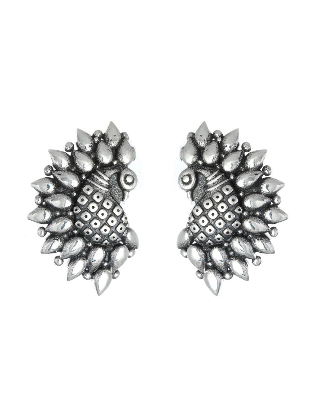 Priyaasi Women Oxidised Silver Peacock Jewellery Set - Swadesiicart