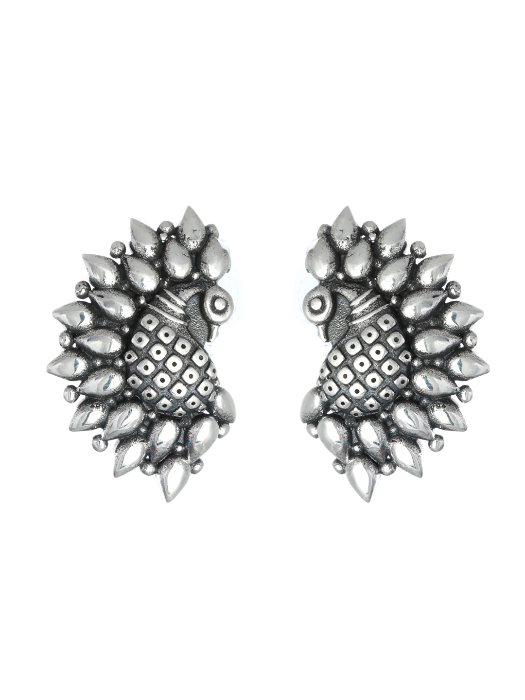 Priyaasi Women Oxidised Silver Peacock Jewellery Set - Swadesiicart