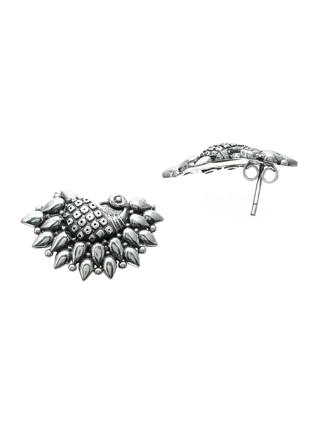 Priyaasi Women Oxidised Silver Peacock Jewellery Set - Swadesiicart