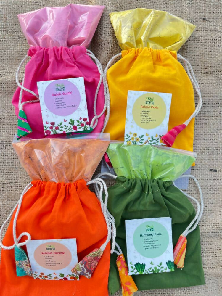 Shuddh Natural Ubtan Based Herbal Gulal | Ayurvedic Thandai Powder | Holi Gift Hamper | Grocsy