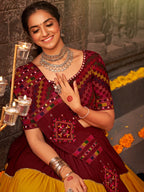 Myra Multicolour Rayon Embroidered Designer Navratri Special Lehenga | Grocsy