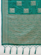 Shree Shyam Fashion Sea Green Silk Blend Saree | Grocsy
