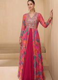 Vegaa Fashion Multicolor Real Mirraw Georgette Gown Suit | Grocsy