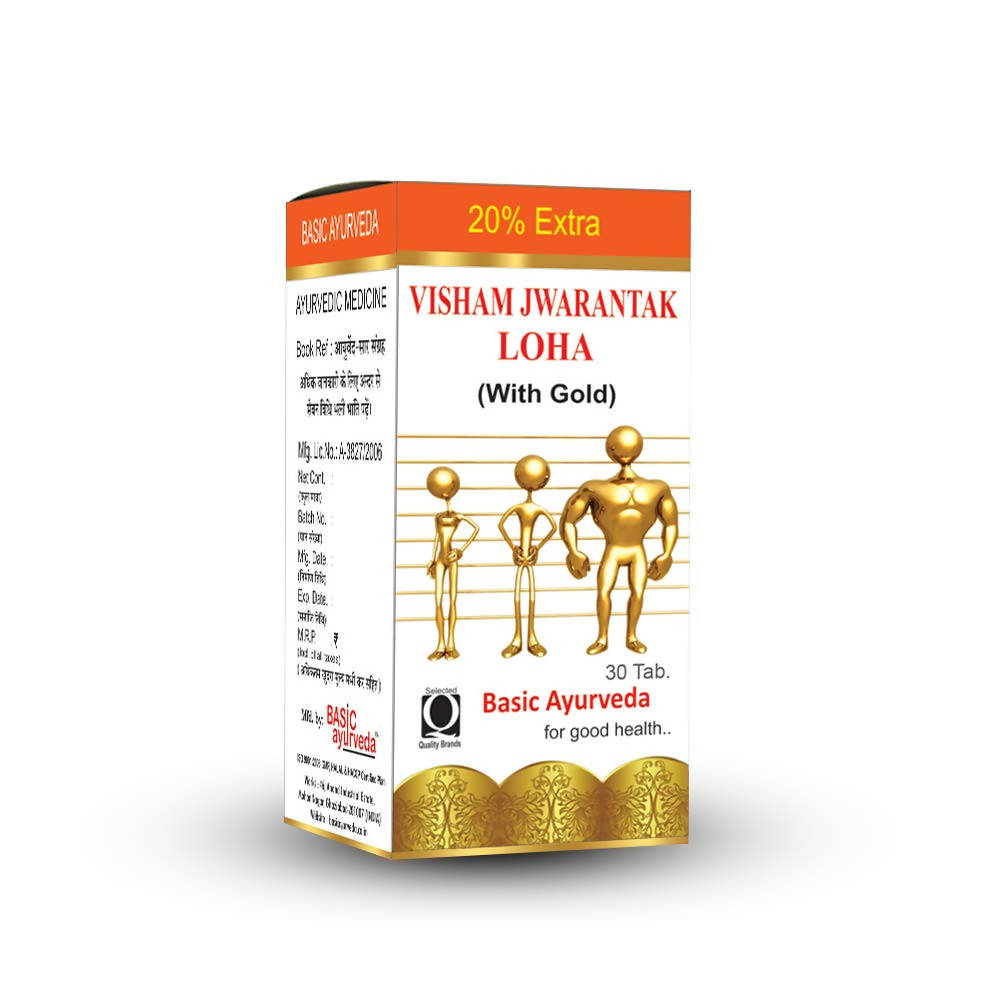 Basic Ayurveda Visham Jwarantak Loha (With Gold) Tablet | Grocsy
