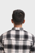 Xkind Black Flannel Checks Regular Fit Shirt | Grocsy