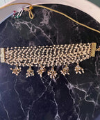 Jewel City Exquisite Gold-Plated Pearl Choker Necklace Set - Traditional Indian Bridal Jewelry Hanging Pearls | Grocsy