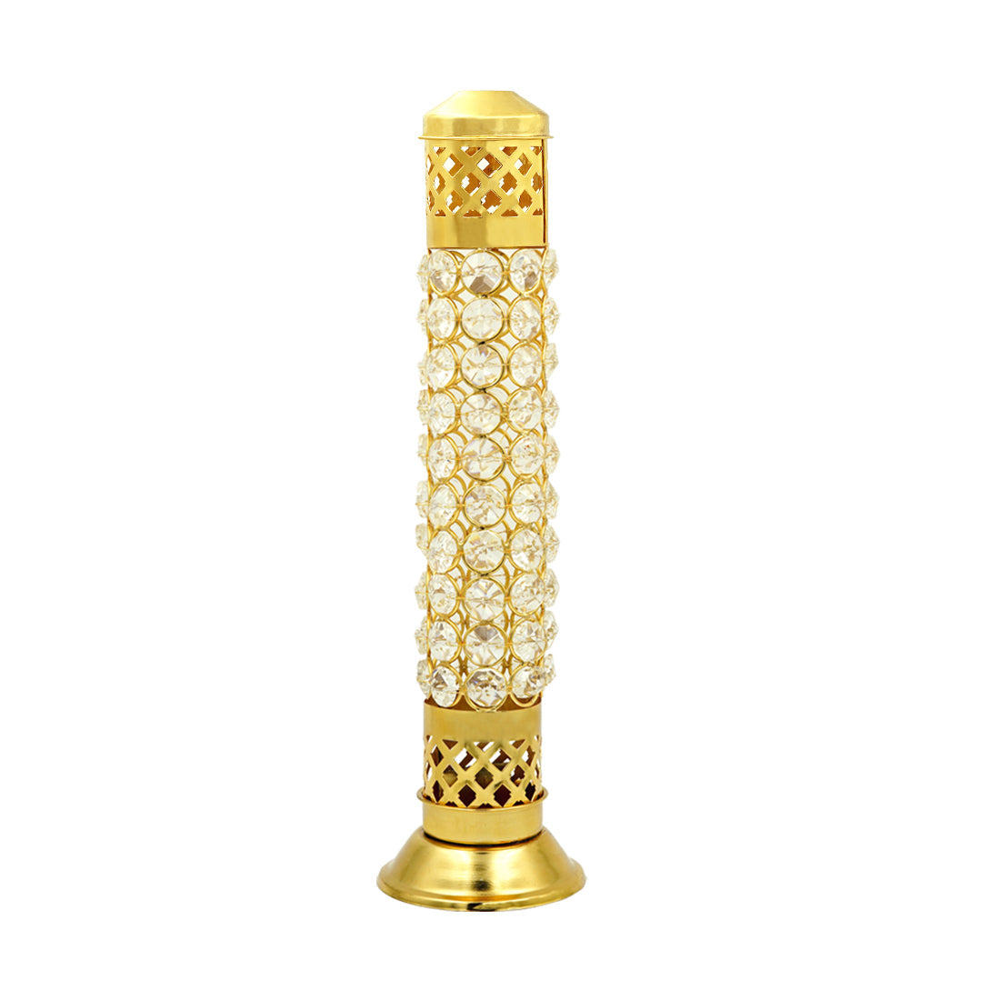 Shubhkart Nitya Brass Crystal Incense Holder | Grocsy