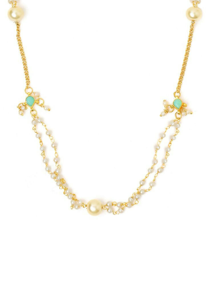 White Beaded, Kundan Necklace - Ruby Raang | Grocsy