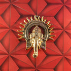 KridayKraft Metal Ganesha ji Statue, Ganpati Wall Hanging Sculpture Lord Ganesh Idol