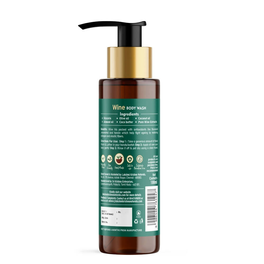 Lakshmi Krishna Naturals Wine Body Wash | Grocsy
