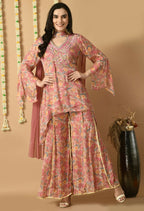 Joban Fashion Rose Gold Chinnon Kurta Set | Grocsy