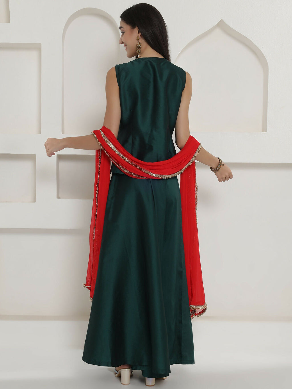 Joban Fashion Green Lehnga Top And Dupatta Set | Grocsy