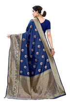 Vamika Blue Weaving Banarasi Jacquard Saree | Grocsy