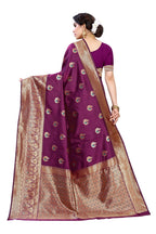 Vamika Purple Weaving Banarasi Jacquard Saree | Grocsy