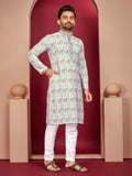 Prazu Fashion Off White Rayon Lucknowi Work Kurta | Grocsy