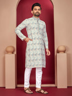 Prazu Fashion Off White Rayon Lucknowi Work Kurta | Grocsy