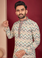Prazu Fashion Off White Rayon Lucknowi Work Kurta | Grocsy