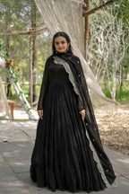 Joban Fashion Black Georgette Sequence Embroidery Work Kurta Set | Grocsy