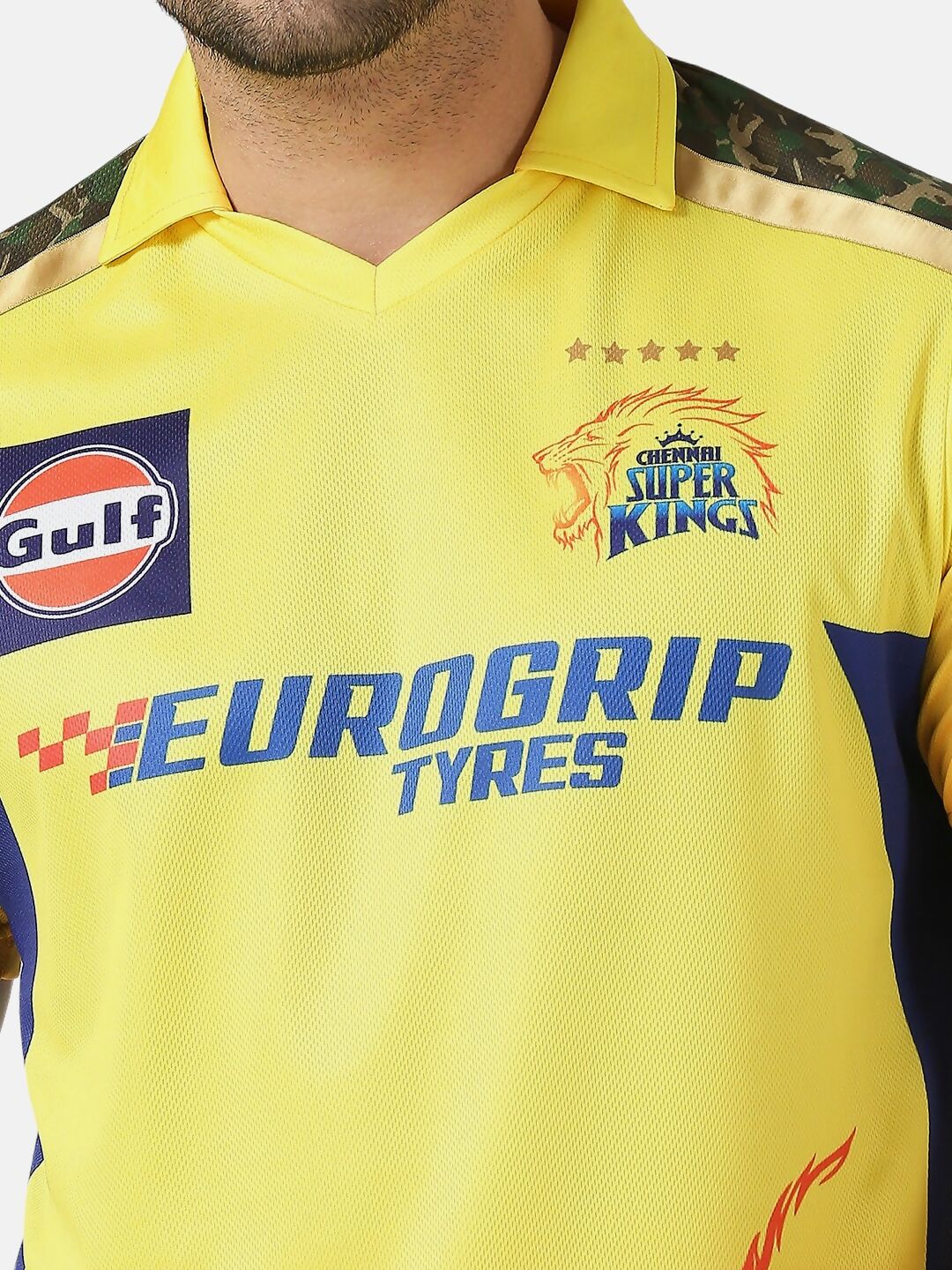 playR Men Printed Polo Collar Dri-FIT CSK Fan Jersey IPL, T20 | Grocsy