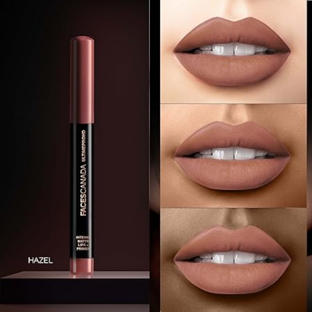 Faces Canada Ultime Pro HD Intense Matte Lipstick + Primer - Hazel (Brown) | Grocsy