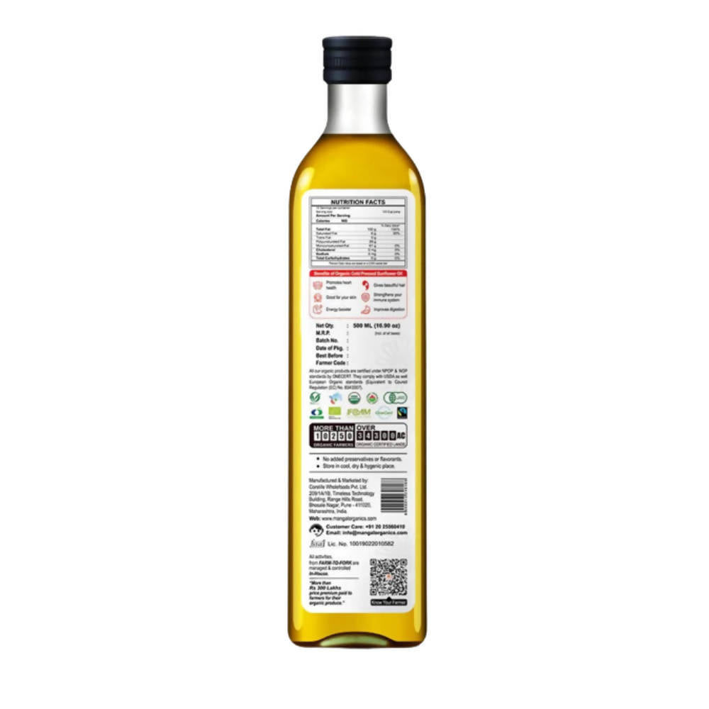 Mangal Organics Cold Pressed Sunflower Oil | Grocsy