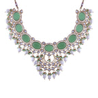 Noor Mint Polki Kundan Neckpiece - Wahe Jewels - Swadesiicart