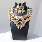 Noor Pink Polki Kundan Neckpiece - Wahe Jewels - Swadesiicart