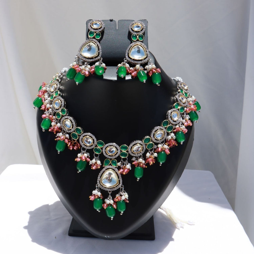 TASMIKA Polki Kundan Neckpiece - Wahe Jewels - Swadesiicart