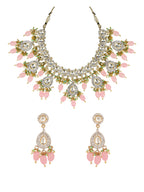 Saanvi Pink Polki Kundan Neckpiece - Wahe Jewels - Swadesiicart