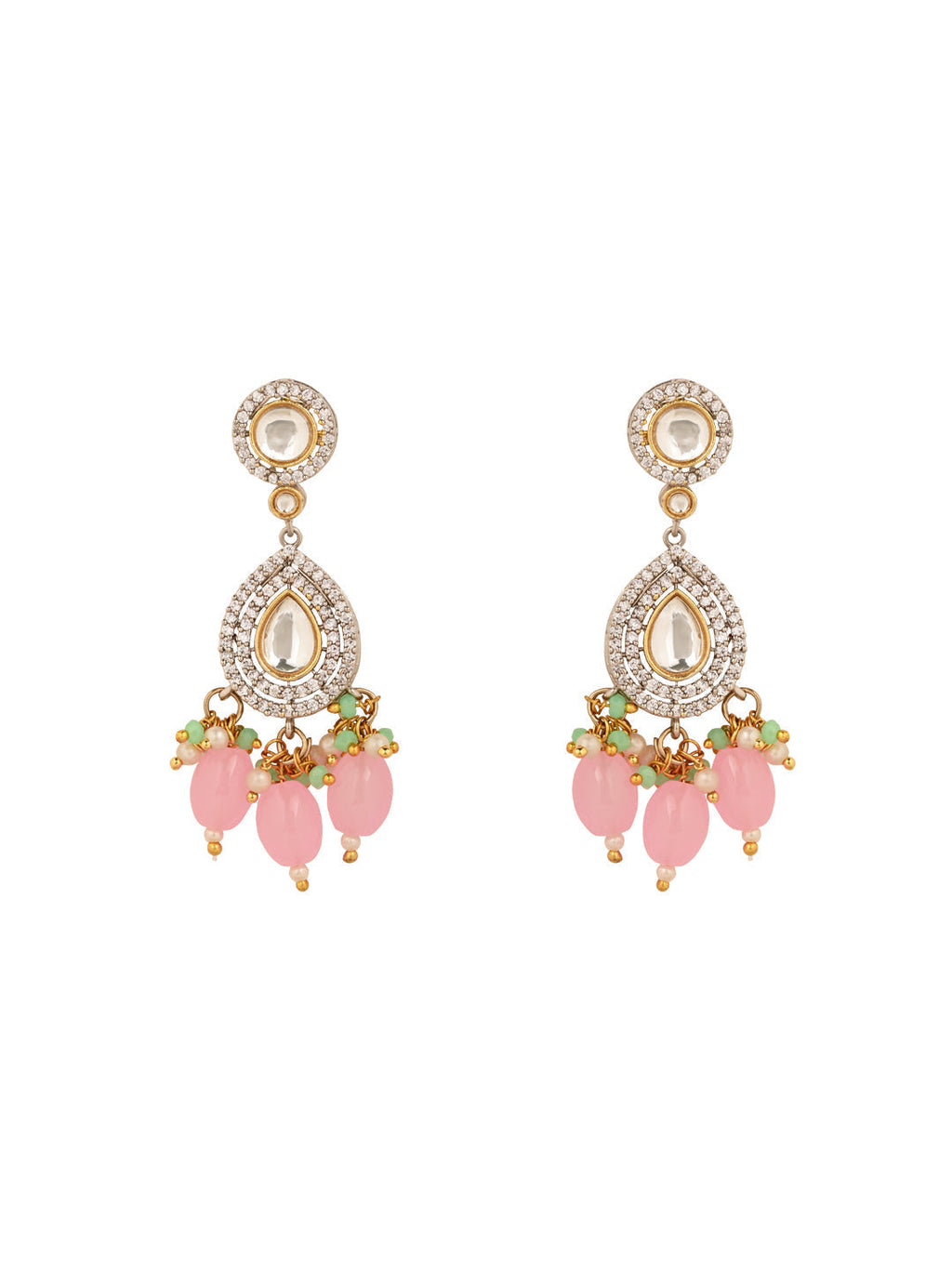 Saanvi Pink Polki Kundan Neckpiece - Wahe Jewels - Swadesiicart