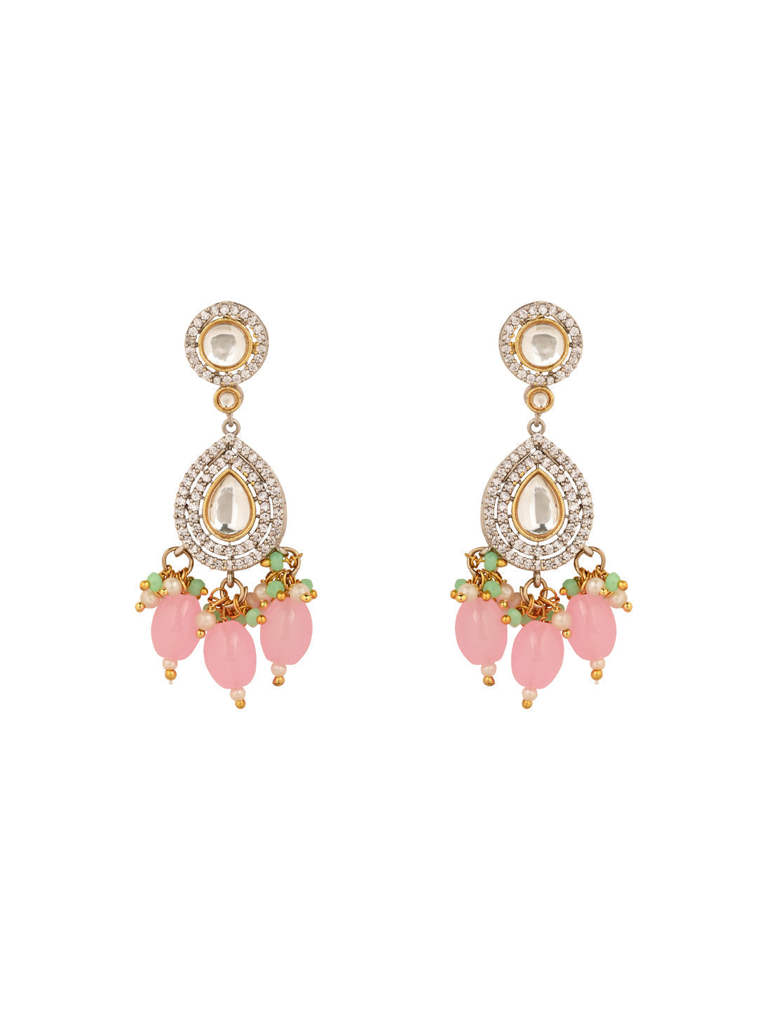 Saanvi Pink Polki Kundan Neckpiece - Wahe Jewels - Swadesiicart