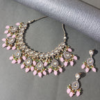 Saanvi Pink Polki Kundan Neckpiece - Wahe Jewels - Swadesiicart