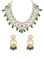 Taapsee Green Polki Kundan Neckpiece - Wahe Jewels - Swadesiicart
