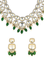 Taapsee Green Polki Kundan Neckpiece - Wahe Jewels - Swadesiicart