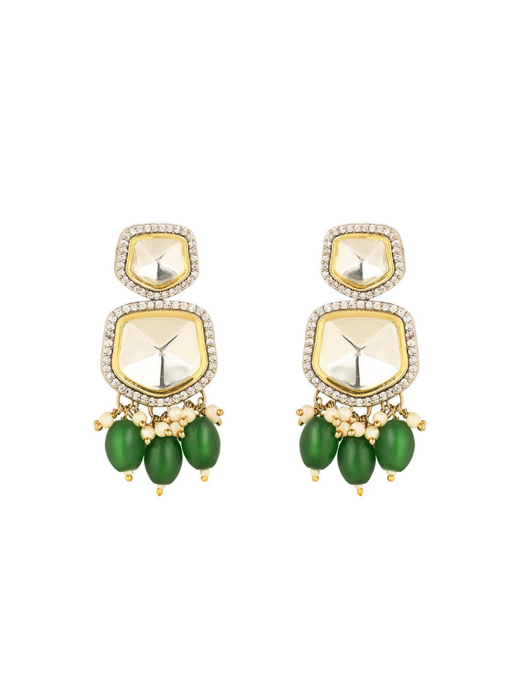 Taapsee Green Polki Kundan Neckpiece - Wahe Jewels - Swadesiicart