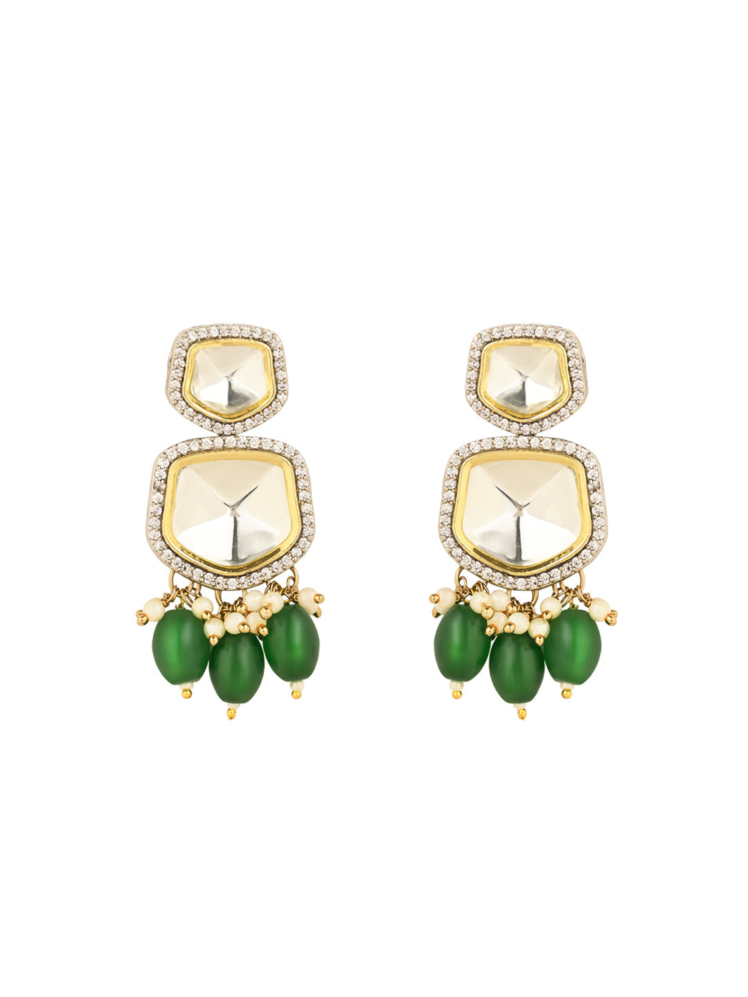 Taapsee Green Polki Kundan Neckpiece - Wahe Jewels - Swadesiicart