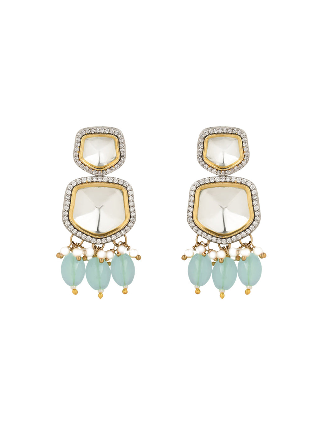 Taapsee Turquoise Polki Kundan Neckpiece - Wahe Jewels - Swadesiicart