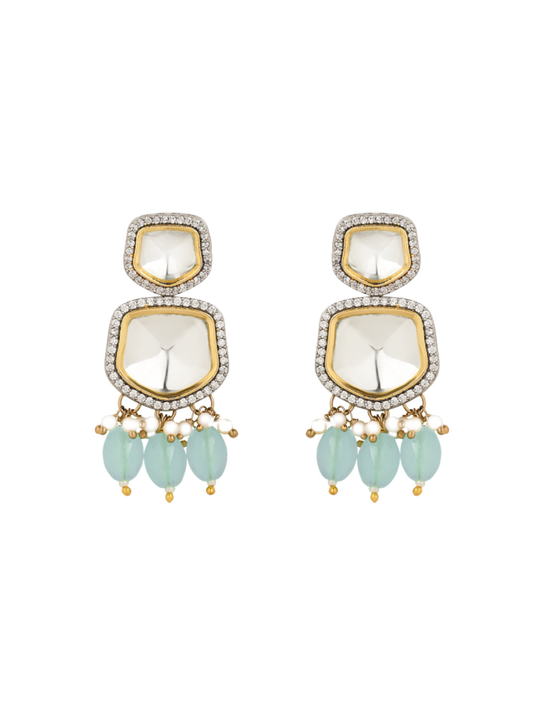 Taapsee Turquoise Polki Kundan Neckpiece - Wahe Jewels - Swadesiicart