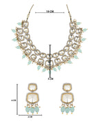 Taapsee Turquoise Polki Kundan Neckpiece - Wahe Jewels - Swadesiicart