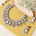 Taapsee Turquoise Polki Kundan Neckpiece - Wahe Jewels - Swadesiicart