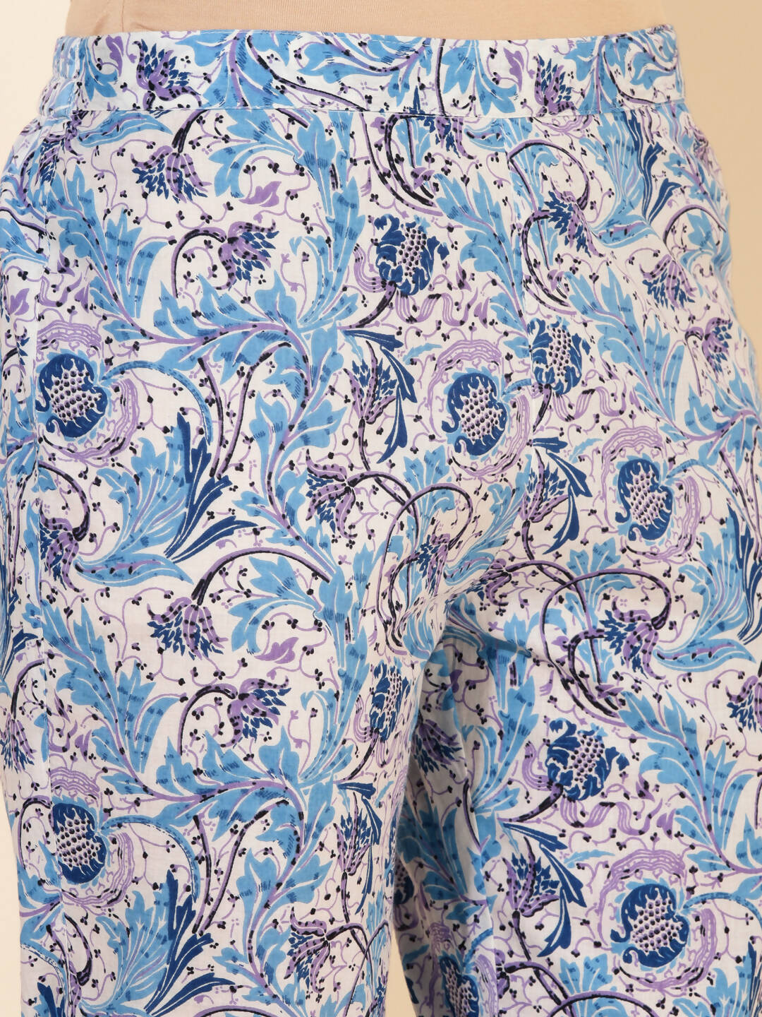 Janasya Women's White Cotton Floral Printed Casual Wrap Style Co-ords | Grocsy