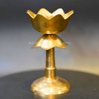 Brass Lotus Diya With Stand | Grocsy